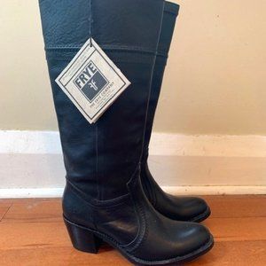 Frye Jane 14L Black Stitch Boots
